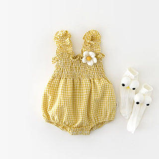 Baby Girl Polka Dot Flower Romper - RYAN AND REMI