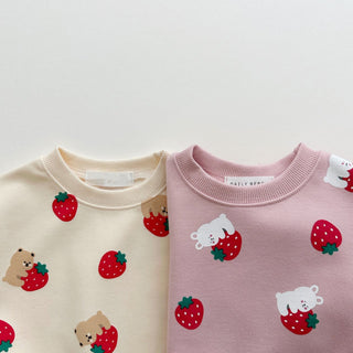 Strawberries Pullover Toddler Jogger Set - RYAN AND REMI