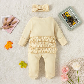 Newborn Footed Romper with Headband - RYAN AND REMI