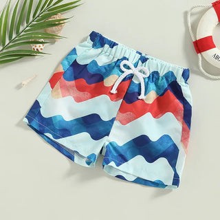 Boys Printed Drawstring Swim Shorts - RYAN AND REMI