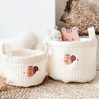 Cute Bear Embroidery Storage Basket - RYAN AND REMI