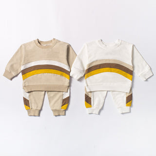 Multi Color Stitched Long Sleeve Toddler Set - RYAN AND REMI