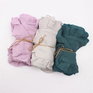 Soft Solid Ruffle Blanket - RYAN AND REMI