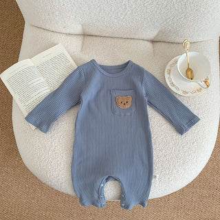 Bear Patch Ribbed Romper - RYAN AND REMI