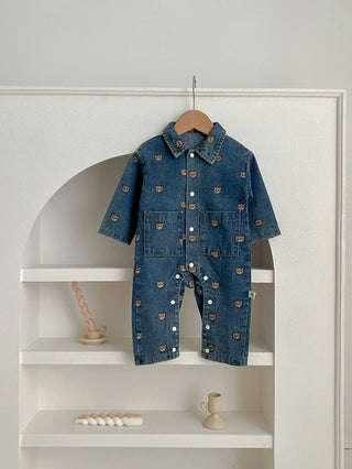 Bear Stitch Denim Jumpsuit - RYAN AND REMI