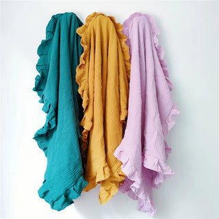 Soft Solid Ruffle Blanket - RYAN AND REMI