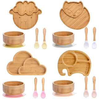 Bamboo Plate Set for Kids - RYAN AND REMI