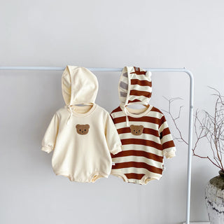 Teddy Bear Pattern Bodysuit Set