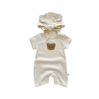 Waffle Bear Patch Jumpsuit Set - RYAN AND REMI