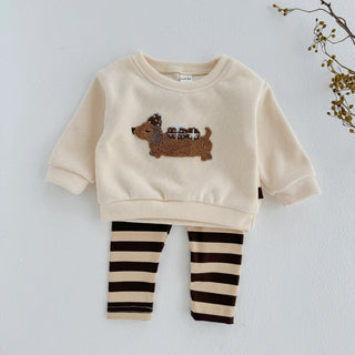 Fuzzy Puppy Stripe Set