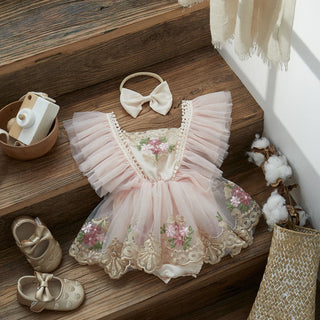 Princess Floral Romper for Baby Girls - RYAN AND REMI