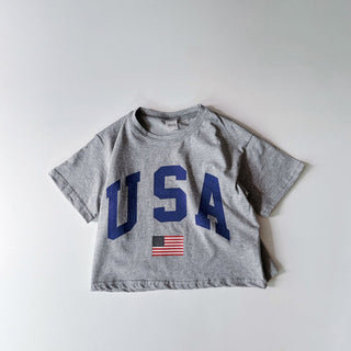 USA Print Short Sleeve T-Shirt Cotton Casual Tops - RYAN AND REMI