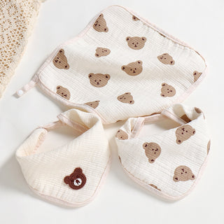 Muslin Burp Cloths Bibs Set. 3 Pcs. - RYAN AND REMI