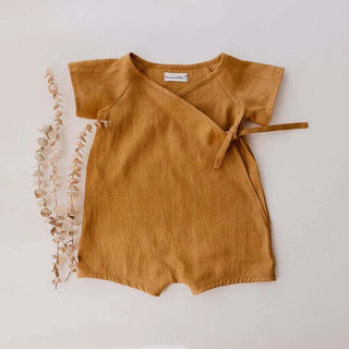 Neutral Linen Kimono Romper - RYAN AND REMI