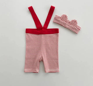 Baby Striped Suspender Shorts Set - RYAN AND REMI