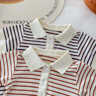 Striped Button Up Bodysuit - RYAN AND REMI