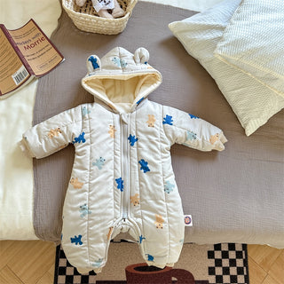 Warm Hooded Fleece Jumpsuit - RYAN AND REMI