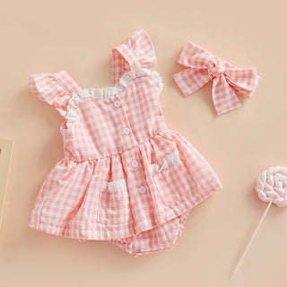 Baby Girl Frill Ruffle Dress With Headband - RYAN AND REMI