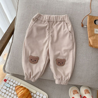 Teddy Bear Knee Patch Jogger Pants - RYAN AND REMI