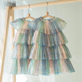 Rainbow Ruffles Sequins Dress - RYAN AND REMI