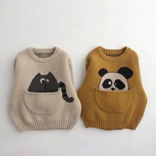 Cartoon Animal Pouch Sweater - RYAN AND REMI