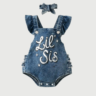 Ruffle Denim Romper - RYAN AND REMI