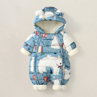 Cartoon Waterproof Hooded Romper With Boots