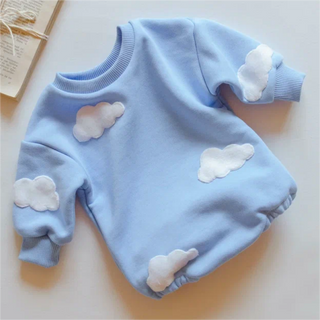 Soft Sky Blue Cloud Sweater Bodysuit - RYAN AND REMI