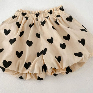 Double Layered Heart Print Shorts Set - RYAN AND REMI