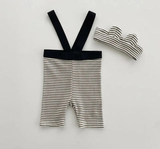 Baby Striped Suspender Shorts Set - RYAN AND REMI