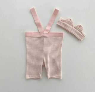 Baby Striped Suspender Shorts Set - RYAN AND REMI