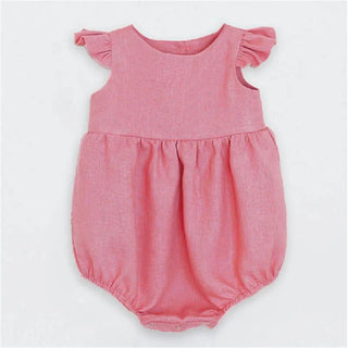 Summer Linen Cotton Baby Romper: Short Sleeves - RYAN AND REMI