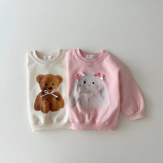 Ribbon Cartoon Print Sweatshirt