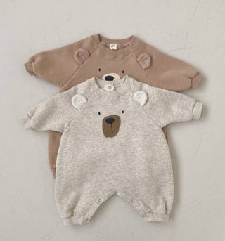 Cute Bear Face Fleece Sweater Jumpsuit - RYAN AND REMI