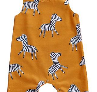 Zebra Print Button Romper Jumpsuit - RYAN AND REMI