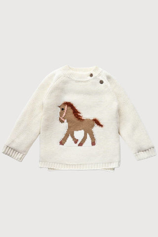 Embroidered Horse Fur Lining Sweater - RYAN AND REMI