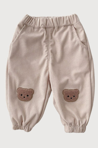 Teddy Bear Knee Patch Jogger Pants - RYAN AND REMI