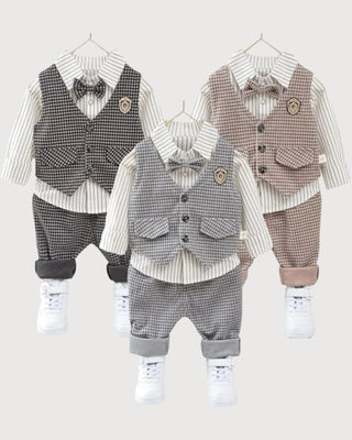 Baby Boy Semi Formal Striped 3 Pcs Set - RYAN AND REMI