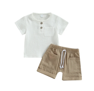 Boys Muslin shorts and Shirt Set - RYAN AND REMI