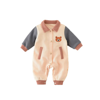 Teddy Bear Waffle Infant Boys Romper - RYAN AND REMI