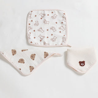 Muslin Burp Cloths Bibs Set. 3 Pcs. - RYAN AND REMI