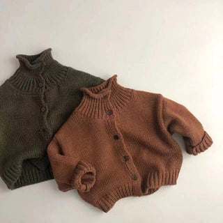 Turtleneck Button Up Sweater Top - RYAN AND REMI