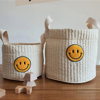 Smiley Face Embroidery Organizer Basket - RYAN AND REMI