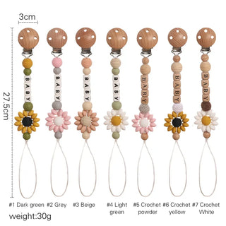 Floral Wooden Clip Pacifier Holder - RYAN AND REMI