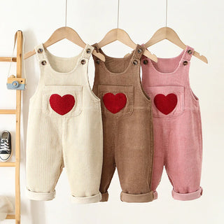 Corduroy Heart Print Jumpsuit - RYAN AND REMI