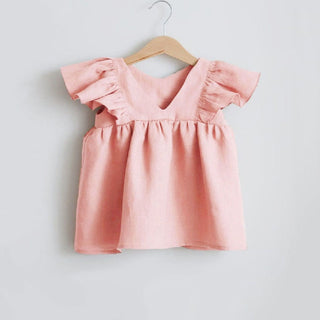 Girls Cotton Linen Dress - RYAN AND REMI