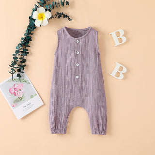 Cotton Linen Muslin Sleeveless Toddler Jumpsuit - RYAN AND REMI