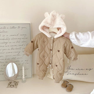 Warm Plush Bear Hooded Jumpsuit