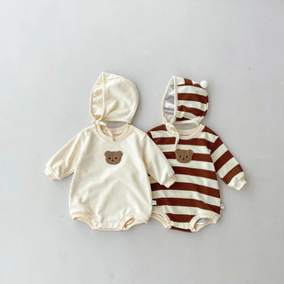 Teddy Bear Pattern Bodysuit Set