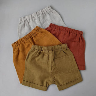 Linen Drawstring Boys Shorts - RYAN AND REMI